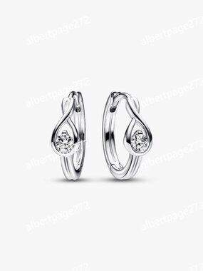 Pandora Infinite Sterling Silver Lab-grown Diamond Hoop Earrings